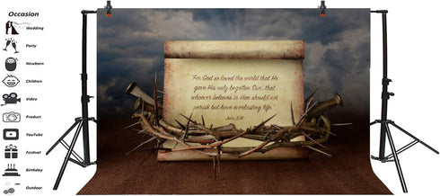 AOFOTO 5x3ft Holy Bible Story Parchment Backdrop for Photography, Vintage Paper Scripture Background