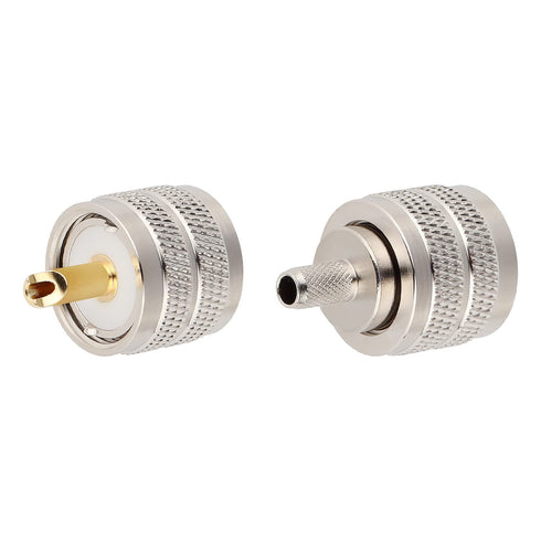 PL-259 UHF Male Plug Crimp Coax Connector Adapter for RG58 LMR195 3D-FB RG142 KSR195 RG400 Cable, Pack of 5