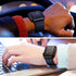 OUHENG Genuine Leather Apple Watch Band Replacement Strap for 42mm 41mm 40mm 38mm, Dark Blue/Black