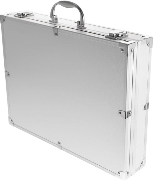 SUPVOX Lockable Aluminum Hard Case Briefcase Box for Tools, Cameras, Instruments, Silver