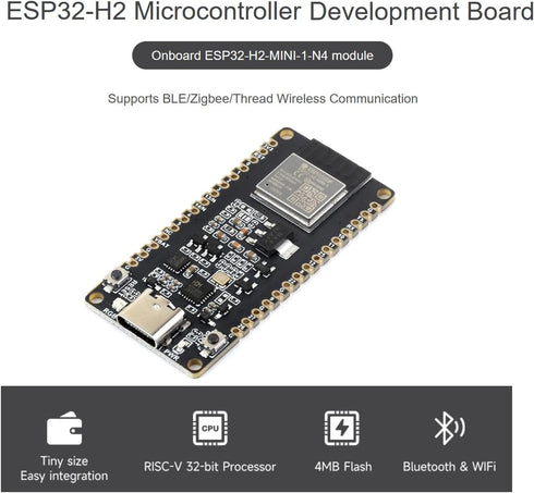 Waveshare ESP32-H2 Microcontroller Development Board onboard ESP32-H2-MINI-1-N4 Module, 96MHz Processor, Integrated Bluetooth 5 and IEEE 802.15.4 (Zigbee 3.0 and Thread) Wireless Communication by waveshare