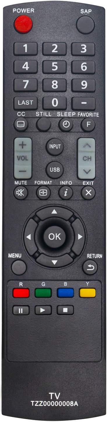 New TZZ00000008A Replacement Remote Control for Panasonic Viera LCD TV Models TC-L32C5, TC-L42U5