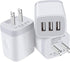 3 Port Wall Charger, 5V 3.1A USB Plugs, MultiPort Home Charging Block Compatible with iPhone 13 12 11 Pro XS Max,