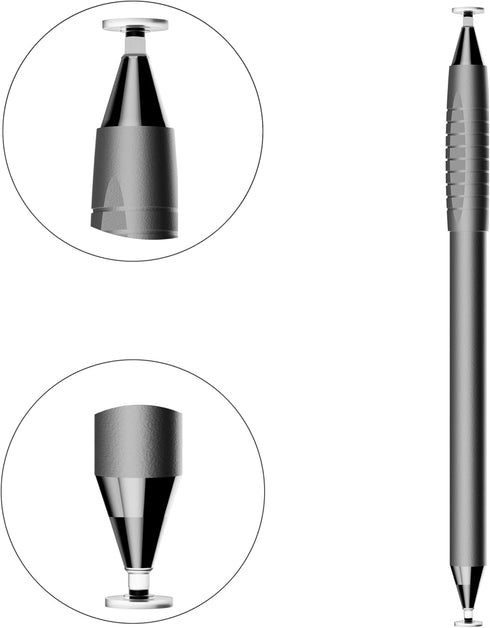 2 in 1 Stylus Pens for iPad,Universal Touch Screens High Sensitive & Precision Capacitive Disc Tip Pen Stylus for Samsung/Galaxy/Kindle/Tablet/Computer/FireTablet (Grey)