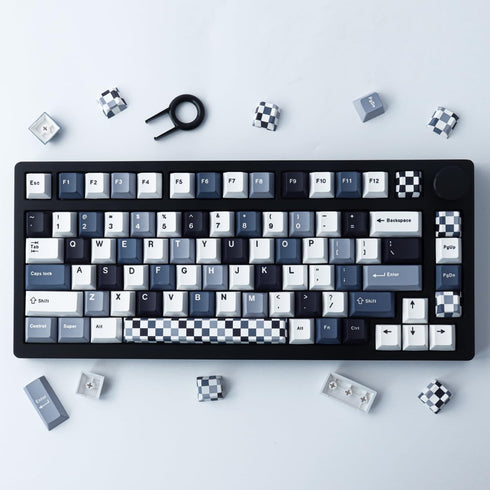 Hyekit PBT Keycaps, 134 Keys Mosaic Cherry Profile Dye-Sublimation Custom Keycaps with 6.25U 7U Spacebar for Mechanical
