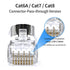 10 Pack Cat7 Cat6A Pass Through Shielded RJ45 Connector Modular Network 50 Gold-Plated Plug for Cat 6, Cat 6A, Cat 7