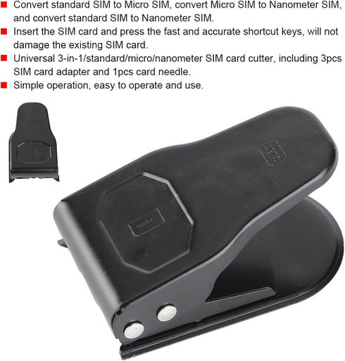 Hulex Supplies 3 1 3 Universal in SIM Card Cutter, Standard Micro Nano SIM Adapter Tool with Precision Cutting