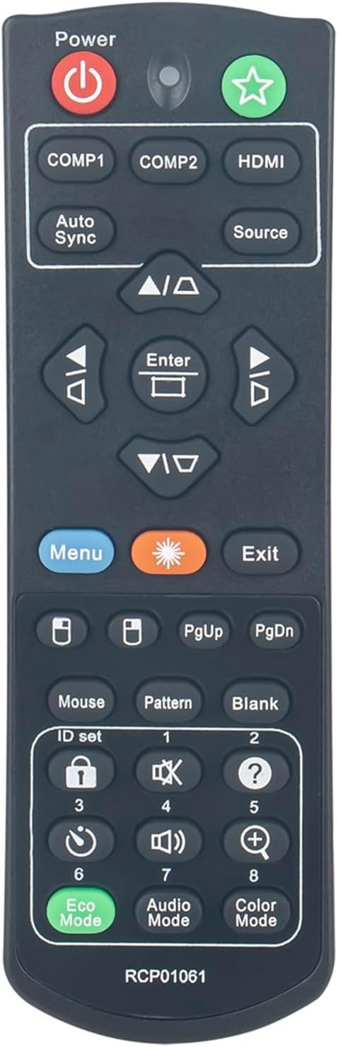 RCP01061 New Replaclement Remote Control fit for ViewSonic DLP Projector VS15875/PJD5255N/PJD5255P/PJD5555w/VS15876/PJD5154/PJD5254 PJD5151/VS15871/PJD5153