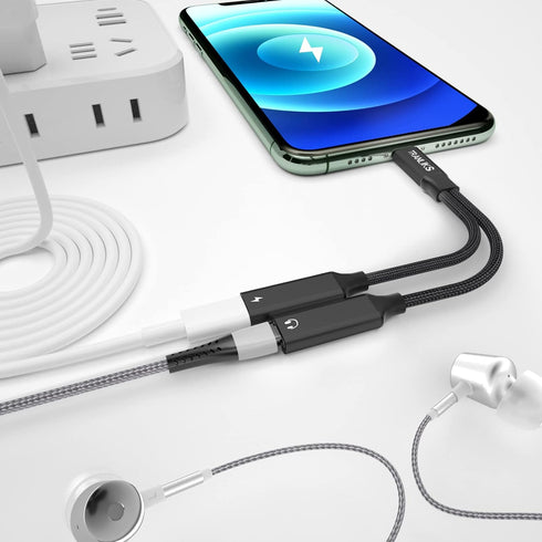 USB C Splitter, Dual USB C Headphone and Charger Adapter, 2-in-1 Type C Audio and PD 60W Fast Charging for USB C