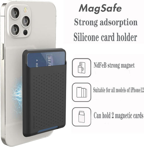 BIAJIYA Card Holder for Back of Phone - MagSafe Magnetic Silicone Wallet Compatible with iPhone 17/16/15/14/13/12