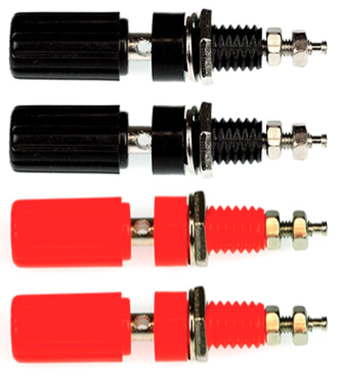 CESS Amplifier Terminal Connector Binding Post, Banana Plug Jack Socket Panel/Chassis Mount Connectors (4 Pack)