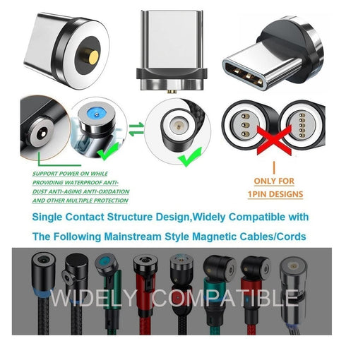 Magnetic Charging Series (Type-C Tips) - 10pc, Just Charger Tips without USB Cable & Non-Data