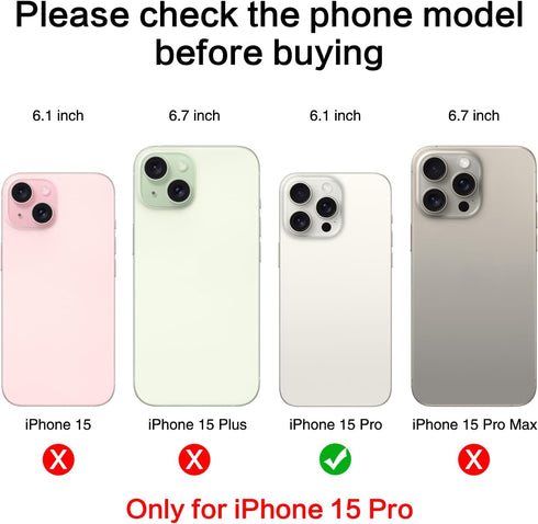 ASDAWN Back Rear Camera Lens Glass Replacement for iPhone 15 Pro 6.1 Inches with Pre-Installed Adhesive, ASDAWN Back Camera Lens Glass kit with Installation Manual + Repair Tool Set