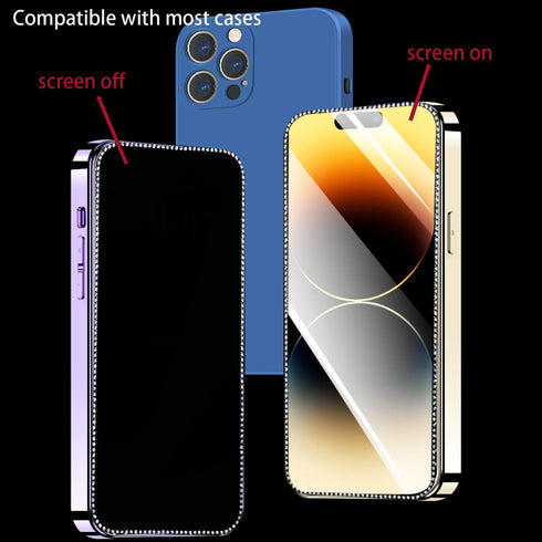 WIRIXSYD 2PCS 17 16 17 16 6.9 Inch Glitter Screen Protector Suit for iPhone Promax/iPhone Pro Max,Diamond Bling Shiny