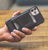 ENCASED Stick On Phone Wallet Card Holder, Compatible with PopSocket, Holds Up To 4 Cards (Black)