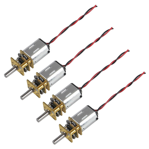 DWEII 4Pcs Mini Micro N20 Gear Motor DC 3V-6V Slow Speed Full Metal
