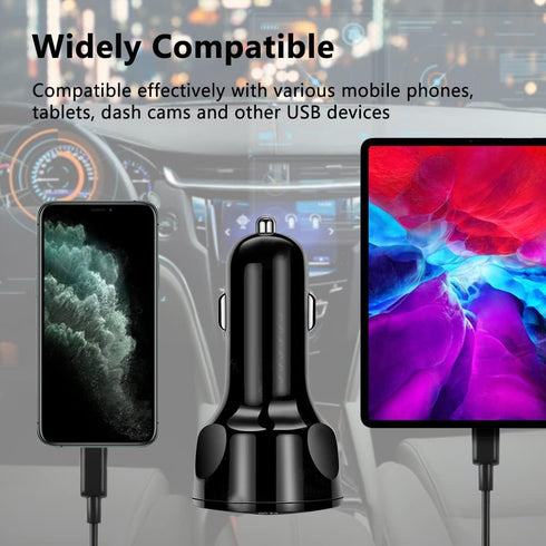 Car Charger Adapter - 4 Ports USB Fast Car Charger QC3.0/PD20W/Type-C/2.1A, Smart Shunt Car Phone Charger Compatible