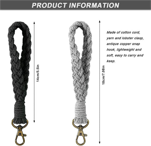 3 Pack Boho Macrame Phone Wrist Strap with 3 Pcs Phone Tether Tabs, Cell Phone Lanyard Bracelet Handmade Smartphone Wristlet Keychain with Universal Strap Keyring Holder Connector Patch for Women Men