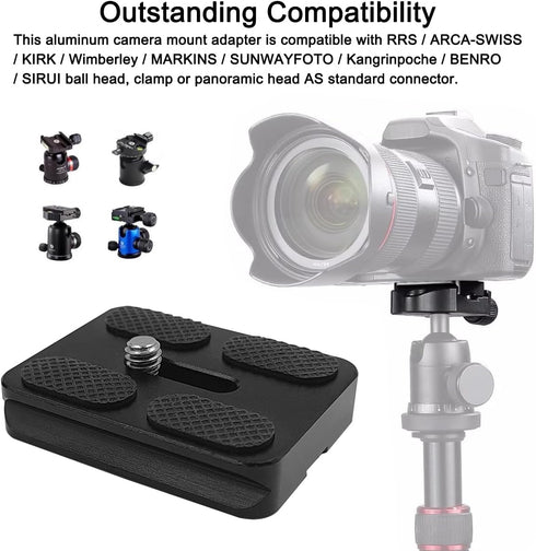 2 Pack 50mm Quick Release Plate with 1/4 "-20 Camera Screw, Tripod Mount Plate Fits Arca Swiss Standard