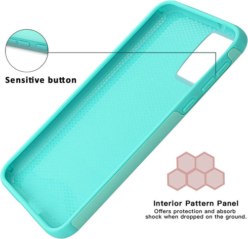 TJS Samsung Galaxy A32 5G Case with Tempered Glass Screen Protector, Glitter Bling Cute Design (Teal)