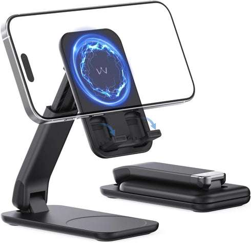 iWALK Magnetic Cell Phone Stand for Desk, Angle and Height Adjustable Mobile Phone