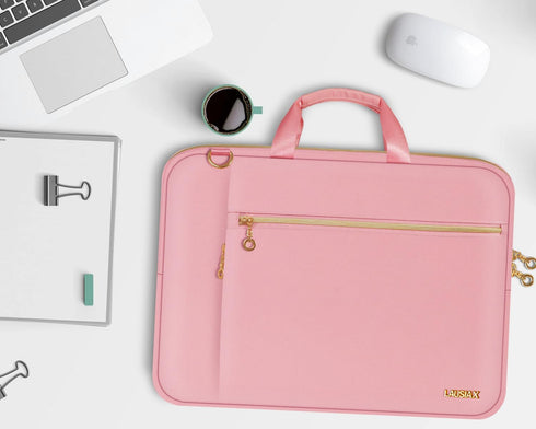 Laptop Case Bag for Women Men, Waterproof Sleeve for MacBook/Dell/HP/Acer/ASUS/LG, Pink, 15-15.6 Inch