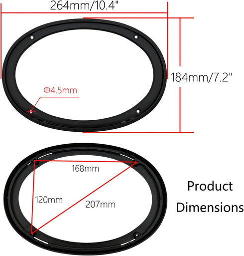6" x 9" Speaker Grill Covers - Car Speaker Subwoofer Guard Protector, ABS Plastic Frame with Metal Mesh, Black