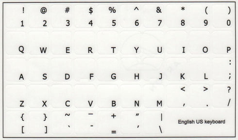 Online-Welcome English US Keyboard Stickers - Transparent Background Black Letters for PC Laptop