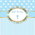 Yeele 4x4ft Cross God Bless Backdrops for Photography, Infant Baptism Peace Pigeon Blue Stripes Background for Baby