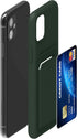 kwmobile 11 Case Compatible with Apple iPhone Case - TPU Phone Cover with Credit Card Holder - Dark Green