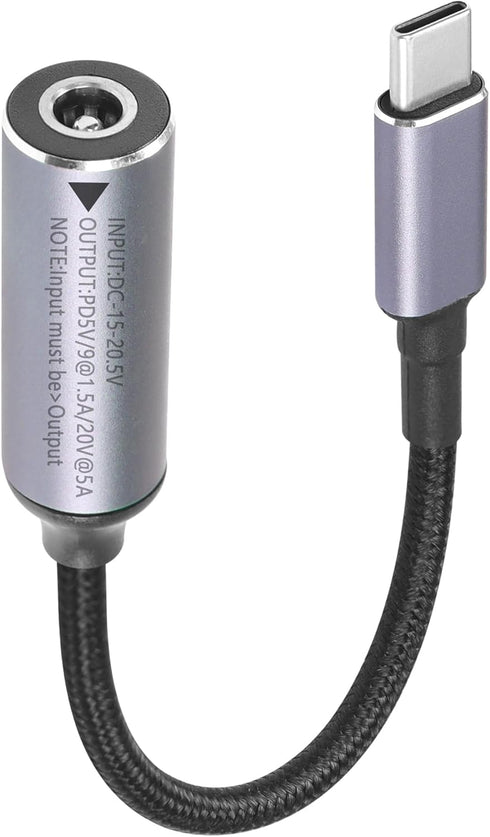 SinLoon PD 100W Laptop Charger Adapter Cable, DC 5.5mm x 2.5mm Female Input to USB Type C Male Power Charging Cable for