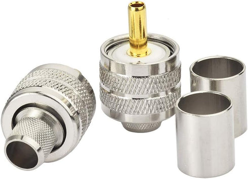 wlaniot PL259 Crimp Connector PL-259 Plug Male Connector pl259 pl-259 UHF Male Solder Connector for LMR-400 RG-213 CB Ham Radio Antenna 2pcs by Superbat