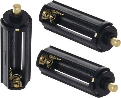 CLEZGO 3Pcs AAA Battery Holder Adapter Black Cylindrical Battery Storage Case Holder for