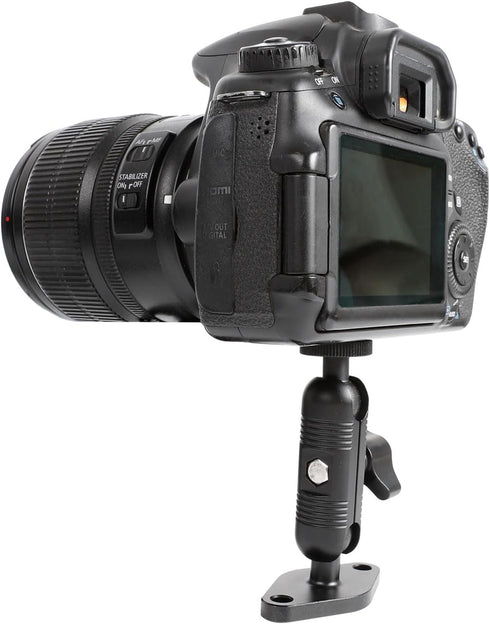 xik 1/4"-20 360 Metal Mount with Drill Plate Base for Monitors, Action CameraCCTV Cameras, Camcorders, Rotation