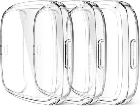 Maledan Ultra Thin Screen Protector Case for Fitbit Versa 2, 3 Pack TPU HD Full Protective Cover, Shock Absorbing