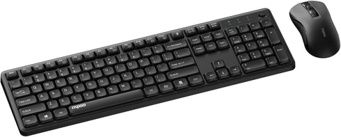Rapoo X2100 Quiet Wireless Keyboard and Mouse Combo, 2.4GHz USB Receiver, 12 Multimedia