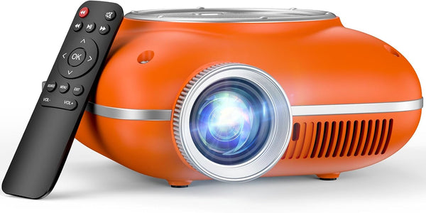 HOMPOW Mini Projector with Two -Way Bluetooth, Portable Projector for Home Theater Use,