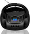 LONPOO Portable Boombox CD Player with FM Radio, USB, Bluetooth, AUX Input, Stereo Sound Speaker, Black