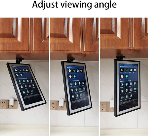 Under-Cabinet Mount for Amazon Echo Show 15, Keeps Device Off Counter, Turns Side to Side, Black