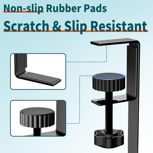 Under Desk Cable Management Tray, No Drill Desk Organizer with Clamp for Wire Management, 2 Pack