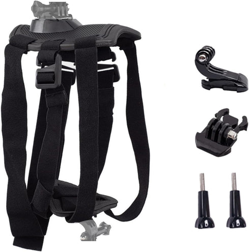 Dog Harness for GoPro, Soft Adjustable Pet Mount Vest with 2 Mounting Bases for Chest and Back Fixation, Medium Large