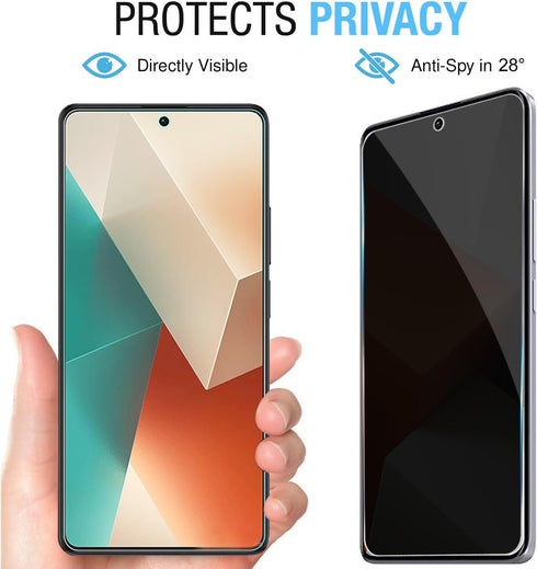 [2+2pack For Xiaomi Redmi Note 13 Pro+ Flexible Privacy Screen Protector(Not Tempered Glass) and Camera Lens Screen Protector,Anti-Spy Flexible TPU Film,Easy Installation