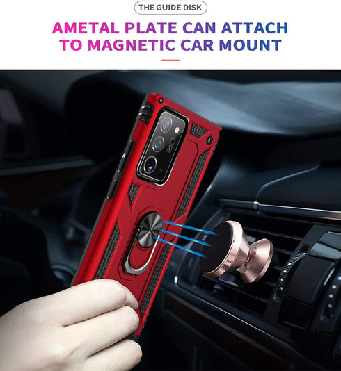 ADDIT Samsung Note 20 Ultra Case, Military Grade with Ring Car Mount Kickstand for Galaxy Note 20 Ultra 5G - Red