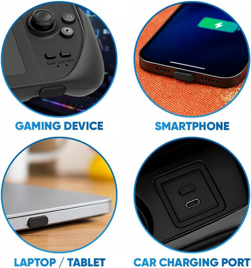 S10/S9/S8, A72, A52, M51 (5-Pairs) PortPlugs USB-C Dust Plugs for Galaxy & Other USB-C Devices with Headphone Jacks