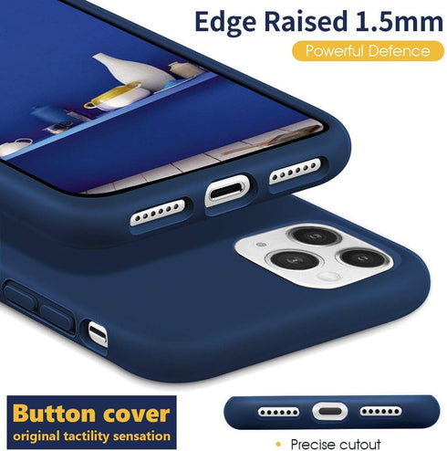 IceSword Compatible iPhone 11 Pro Case, Thin Liquid Silicone, Soft Silk Matte, Blue