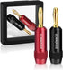 UCINNOVATE Speaker Terminal Connector Banana Plugs, 4PCS 24K Gold Plated 4mm for HiFi Connection to Amplifiers