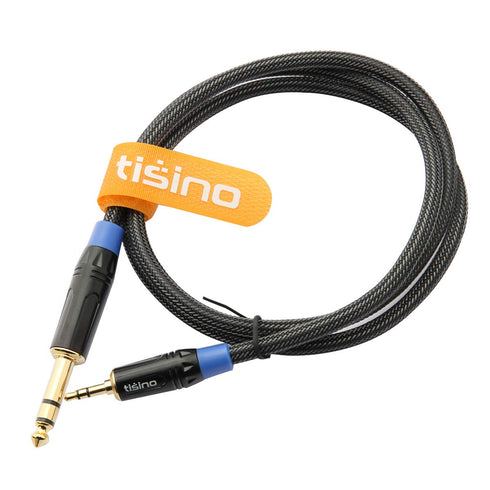 tisino 1/8 to 1/4 Stereo Audio Cable, 3.5mm to 1/4 Adapter Aux Cord for Guitar, Keyboard, Laptop, Speaker, 6ft