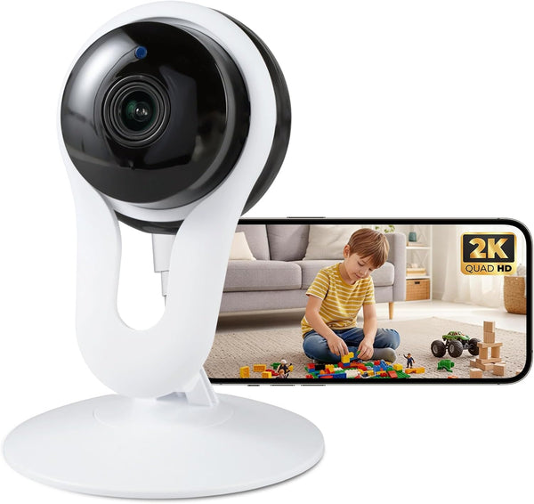 woomo 2 Pack Indoor Camera for Pet & Baby Monitoring, 2K Clear View,