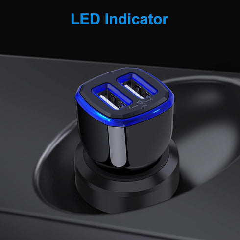 USB Car Charger, 5Pack 2.4A Dual Port USB Cigarette Lighter Car Phone Charger Plug for iPhone 15 14 13 12 SE 11 Pro