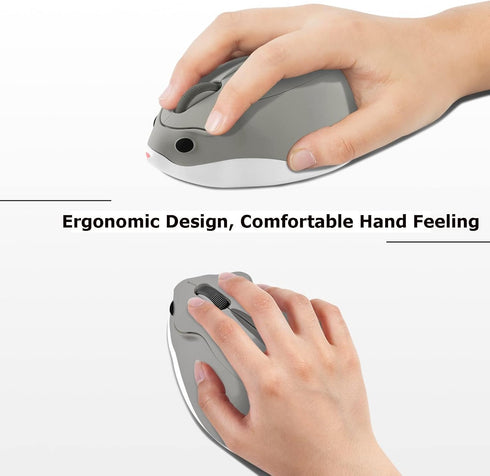 Wireless Mouse Bluetooth Cute Hamster Shape, Portable Silent Lightweight Cordless Gaming Mouse for PC and Laptop